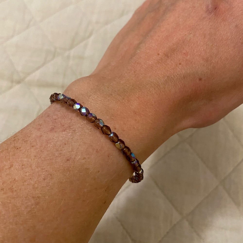 Alex and Ani Purple Beaded Bracelet